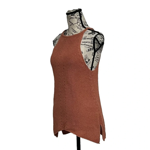 ZARA Women’s Brown Crochet Open Knit Tunic Top S Coquette Cowgirl Boho Sheer - Picture 3 of 9